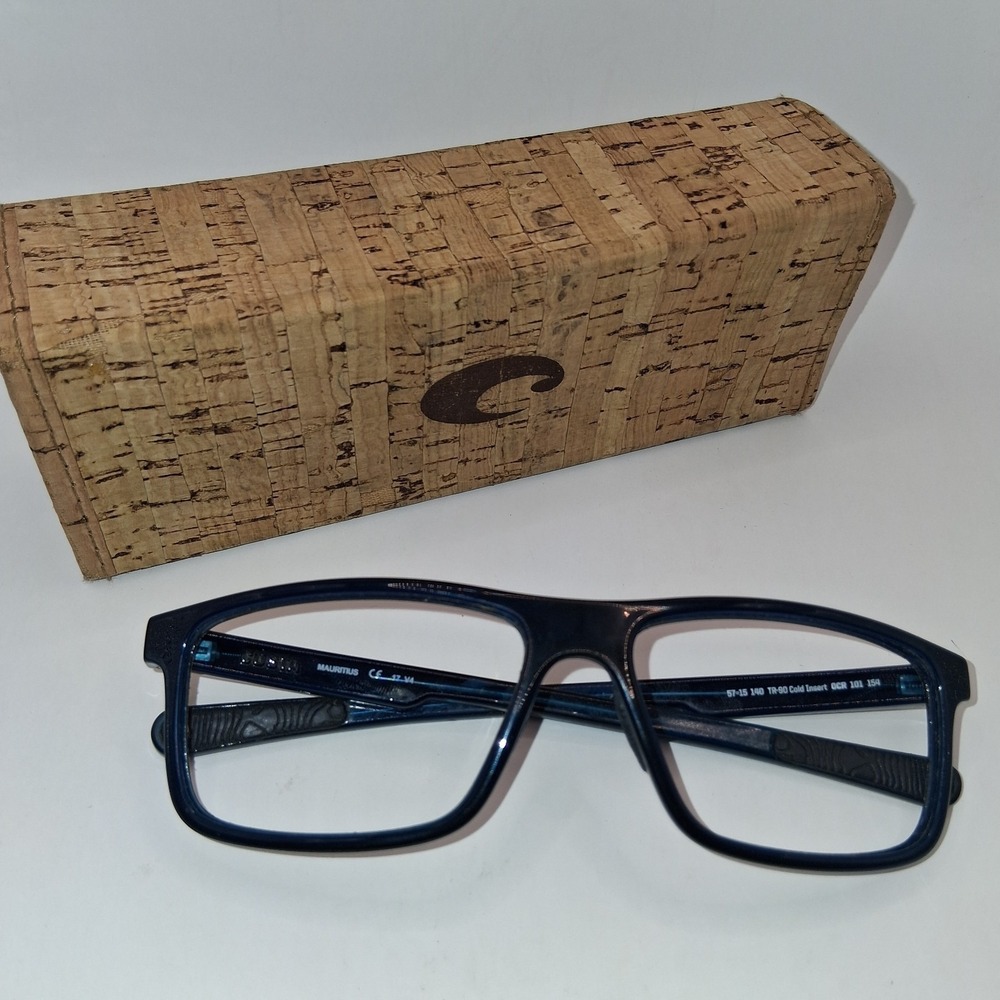 NEW COSTA DEL MAR MAURITIUS TR-90 GRAY BLUE AUTHENTIC EYEGLASSES 57-15
